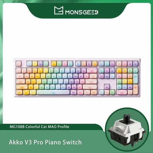 Akko MonsGeek MG108B Bun Wonderland механическая клавиатура RGB 108 клавиш Colorful Cats 10111₽