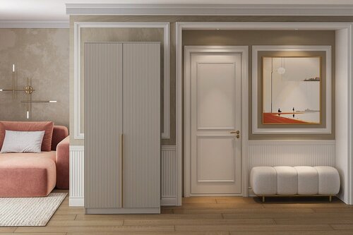 Изображение товара Шкаф распашной МебельЛэнд24 Монро - 2 Кашемир 90x50x250 бежевый для одежды двухдверный