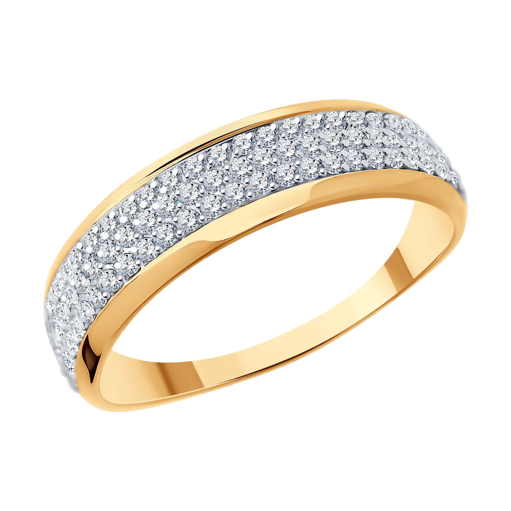 Кольцо дорожка Diamant online, красное золото, 585 проба, фианит