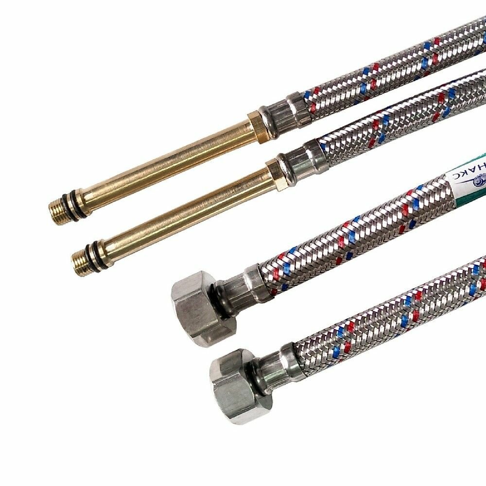 Гибкая подводка санакс 64219 сатин к смесителю 60 см с длинными штуцерами пара