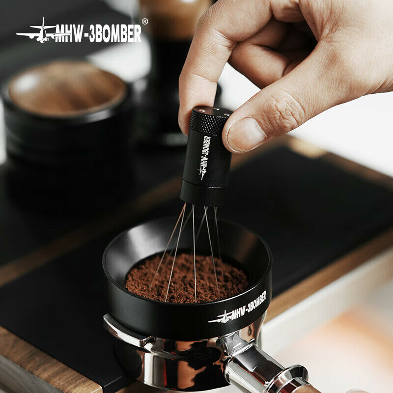 MHW-3BOMBER Lightning Powder Dispenser Needle 2.0 Adjustable Italian Coffee Powder Distributor for Evenly Distributing And Dispensing Powder