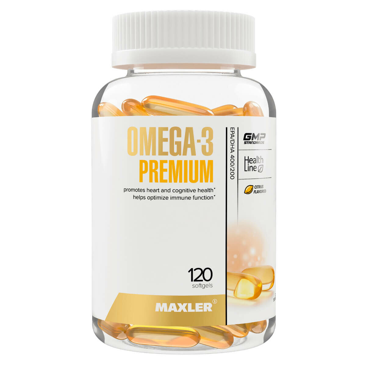 Омега Omega-3 Premium, 120 капсул, MAXLER