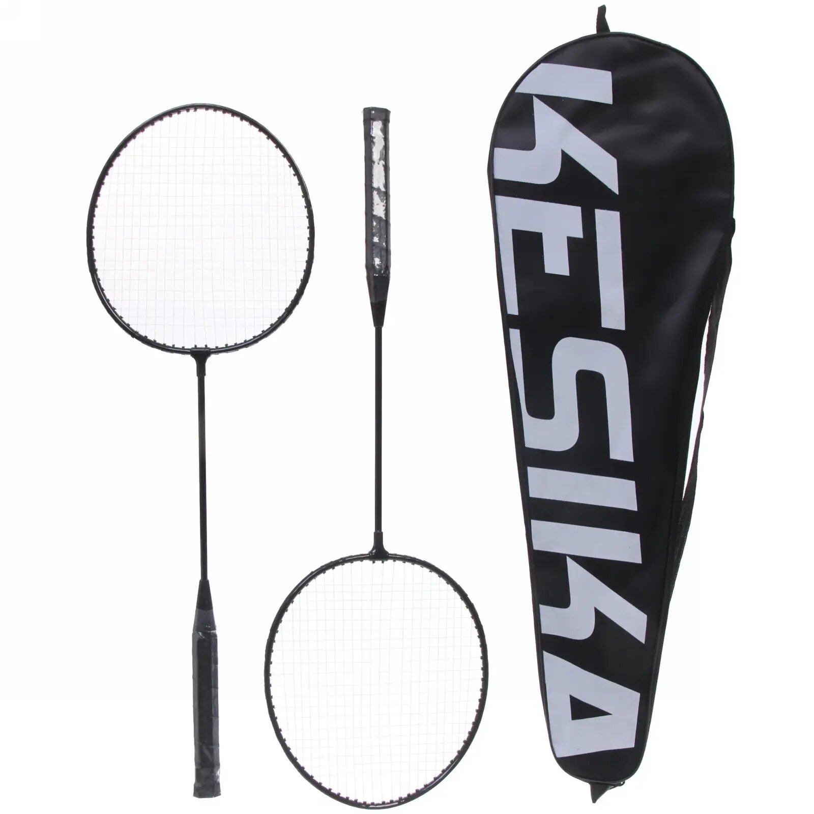 Бадминтонный набор 'K-001', 2 ракетки 65см, чехол черный, металл