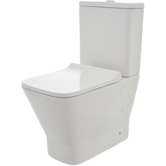 Унитаз напольный Aquame AQM1005 Rimless c сиденьем SoftClose горизонтальный выпуск. 620x345x415мм