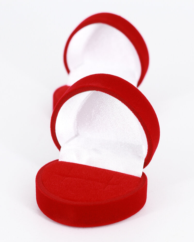 Футляр «Романтика» — малое сердечко флокированный пластик под кольцо / серьги