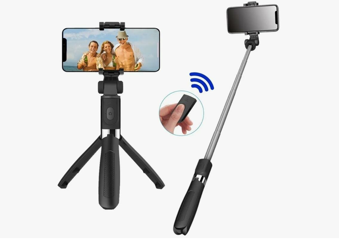 Селфи-палка K07, для всех телефонов, Bluetooth, 40 см — фото 1