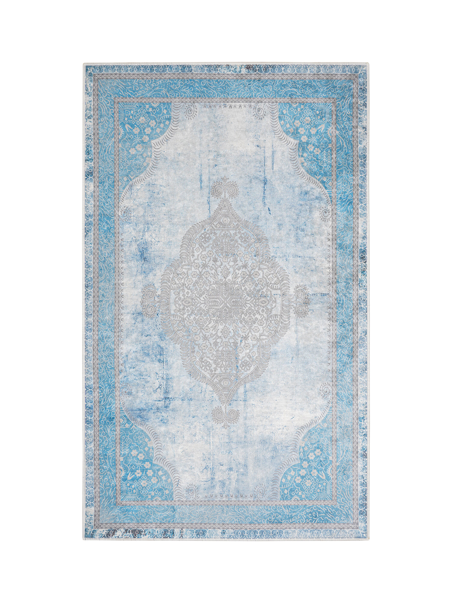 Коврик для ванной YSF HOME 60х100 см. универсальный голубой