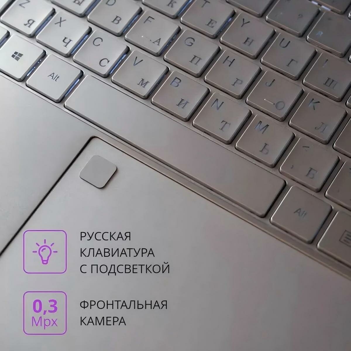 Ноутбук Intel Celeron 11th N5095 RAM 16 ГБ, SSD 1024 ГБ Intel UHD Graphics, Windows 10 11 Pro, Российская клавиатура — фото 1