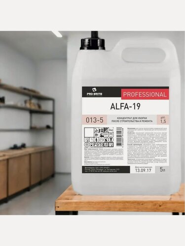 Изображение товара Концентрат для уборки после строительства и ремонта Alfa-19