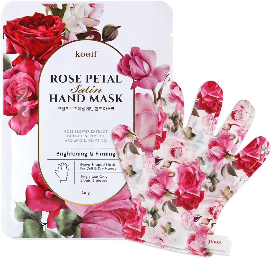 Картинки Koelf Маски-перчатки для рук «роза» - Rose petal satin hand mask, 16г