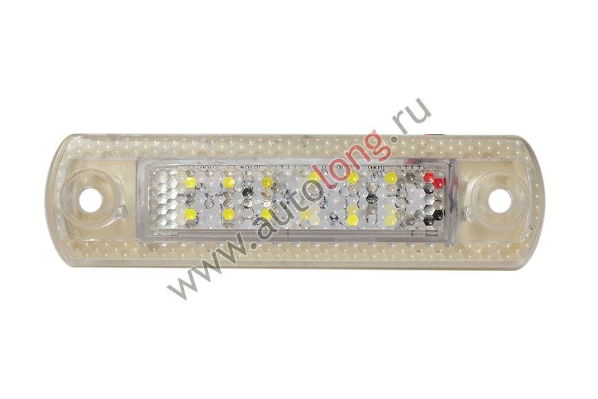 Катафот автомобильный YP 78, белый, со светодиодом, 24 В, Россия