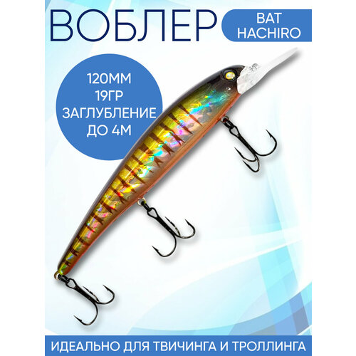 Воблер Hachiro (Бандит) C202 120мм 19гр заглубление до 5м для троллинга
