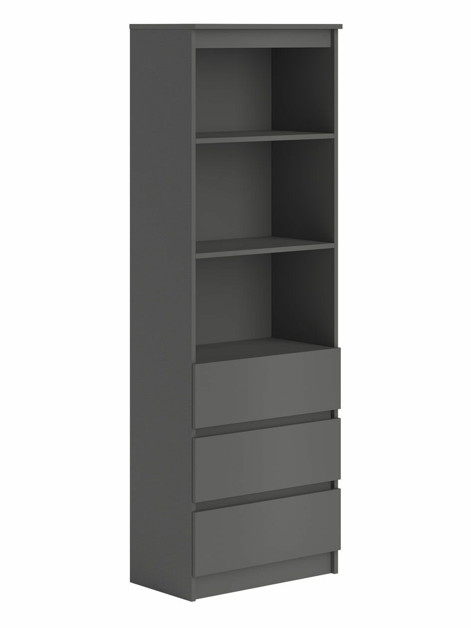 Стеллаж Охта Лайт прямой с ящиками 60.4х32.6х178 см Антрацит