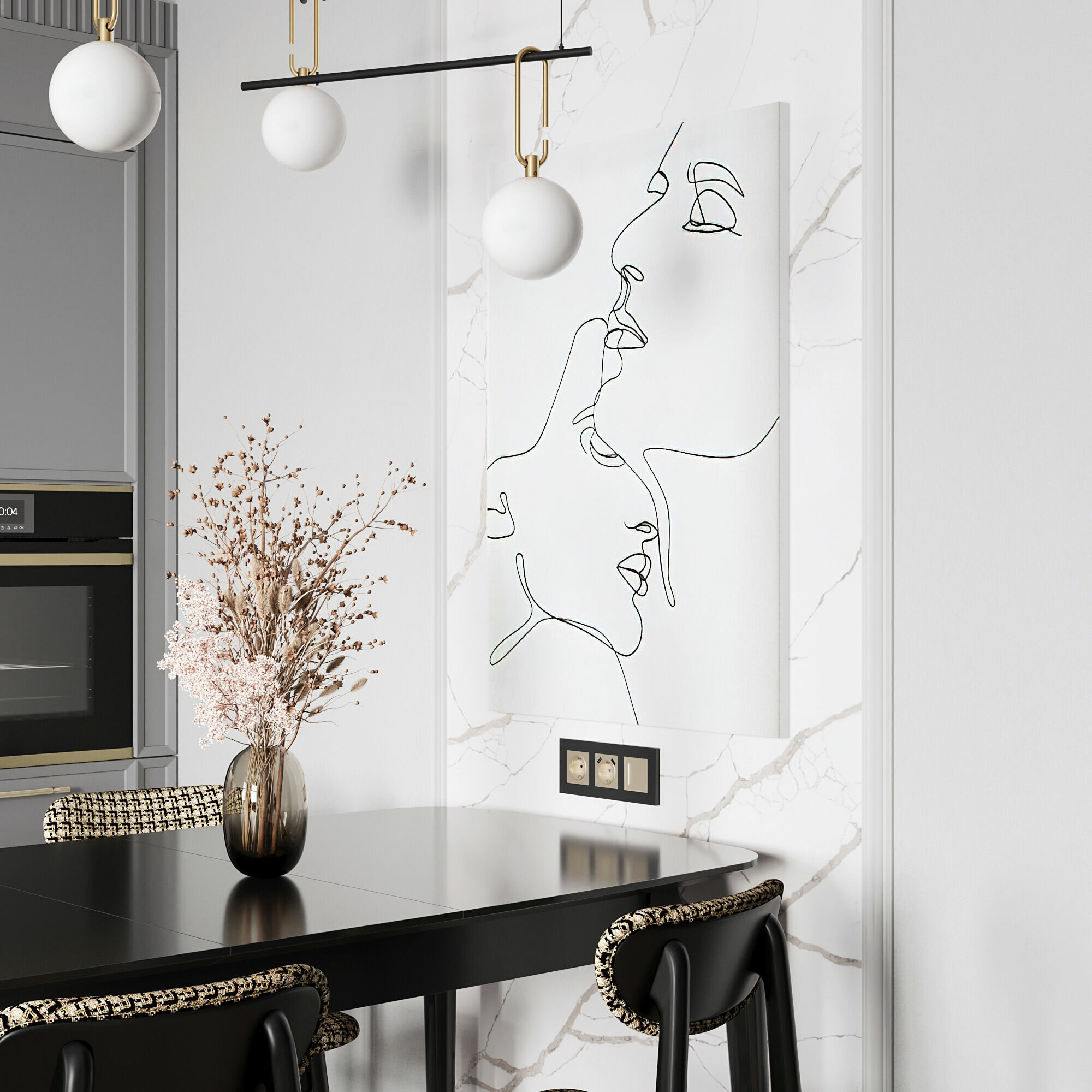 Рамка на 3 поста Werkel Slab (Черный soft) — фото 1