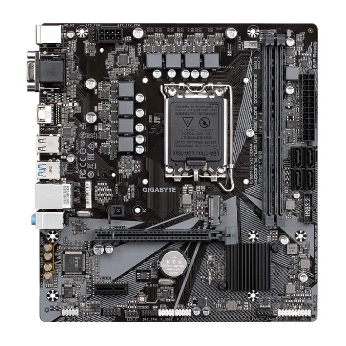 Материнская плата Gigabyte H610M H V2, microATX, DDR5, 2xSATA, 2xDDR5, 1xM.2