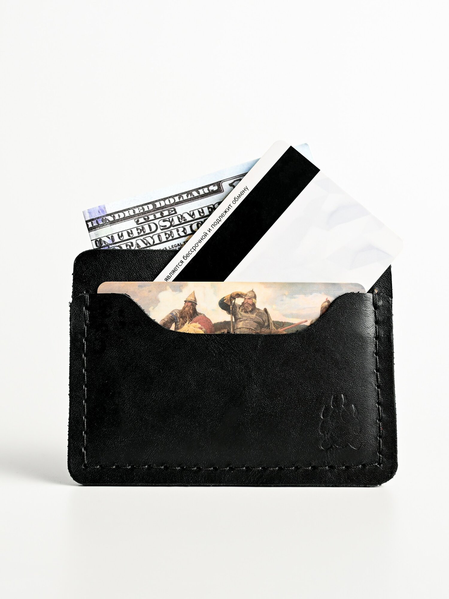 Визитница Стайл Групп, фактура гладкая, матовая, черный