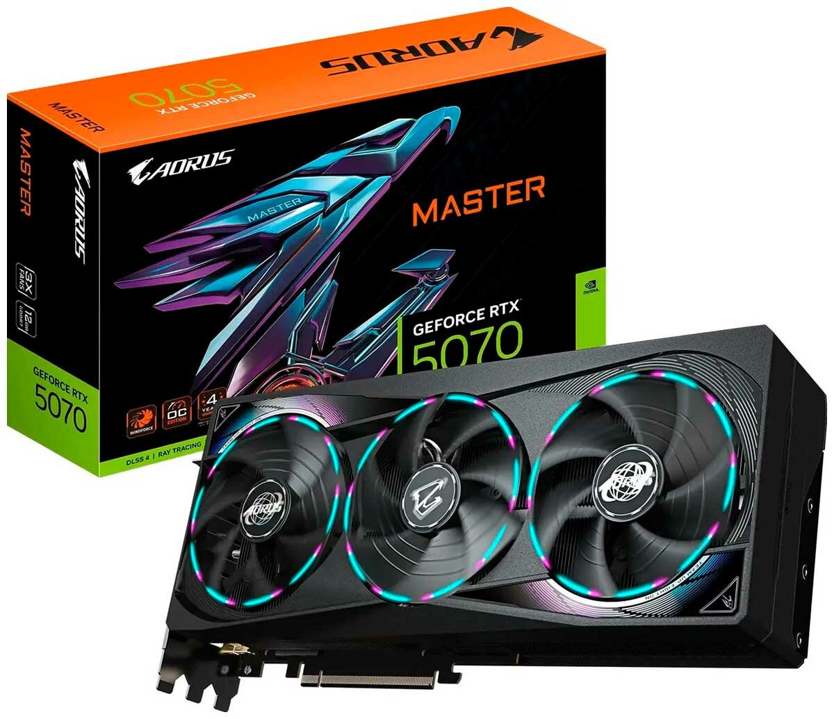 Видеокарта Gigabyte GeForce RTX 5070 AORUS MASTER 12G (GV-N5070AORUS M-12GD)