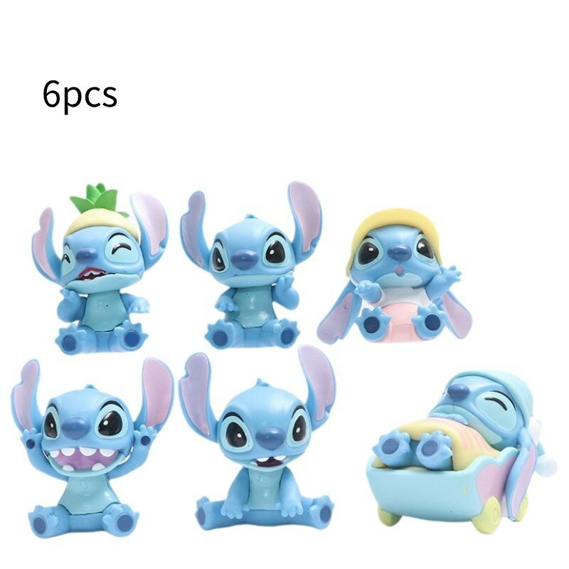Игрушка stitch набор из шести фигурок, разноцветный, для декора дома
