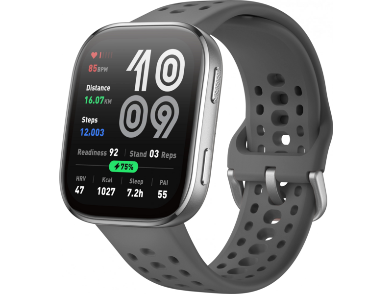 Смарт-часы Amazfit Bip 6 A2435 1.97" AMOLED корп. угольно-серый рем. серый разм. брасл:130-195мм (6970100378191)