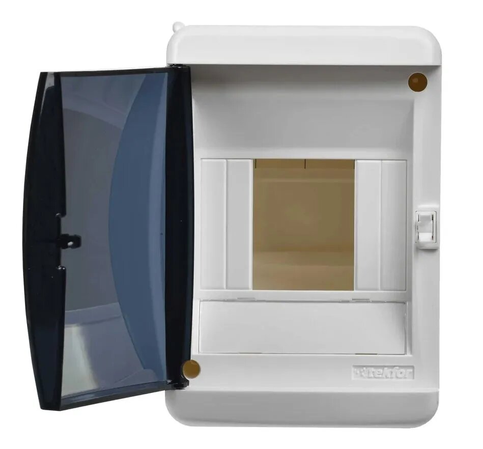 Бокс КМПн-4 модуля, настенный, пластик, белый, (дв. прозр) IP41 TEKFOR Mini IEK
