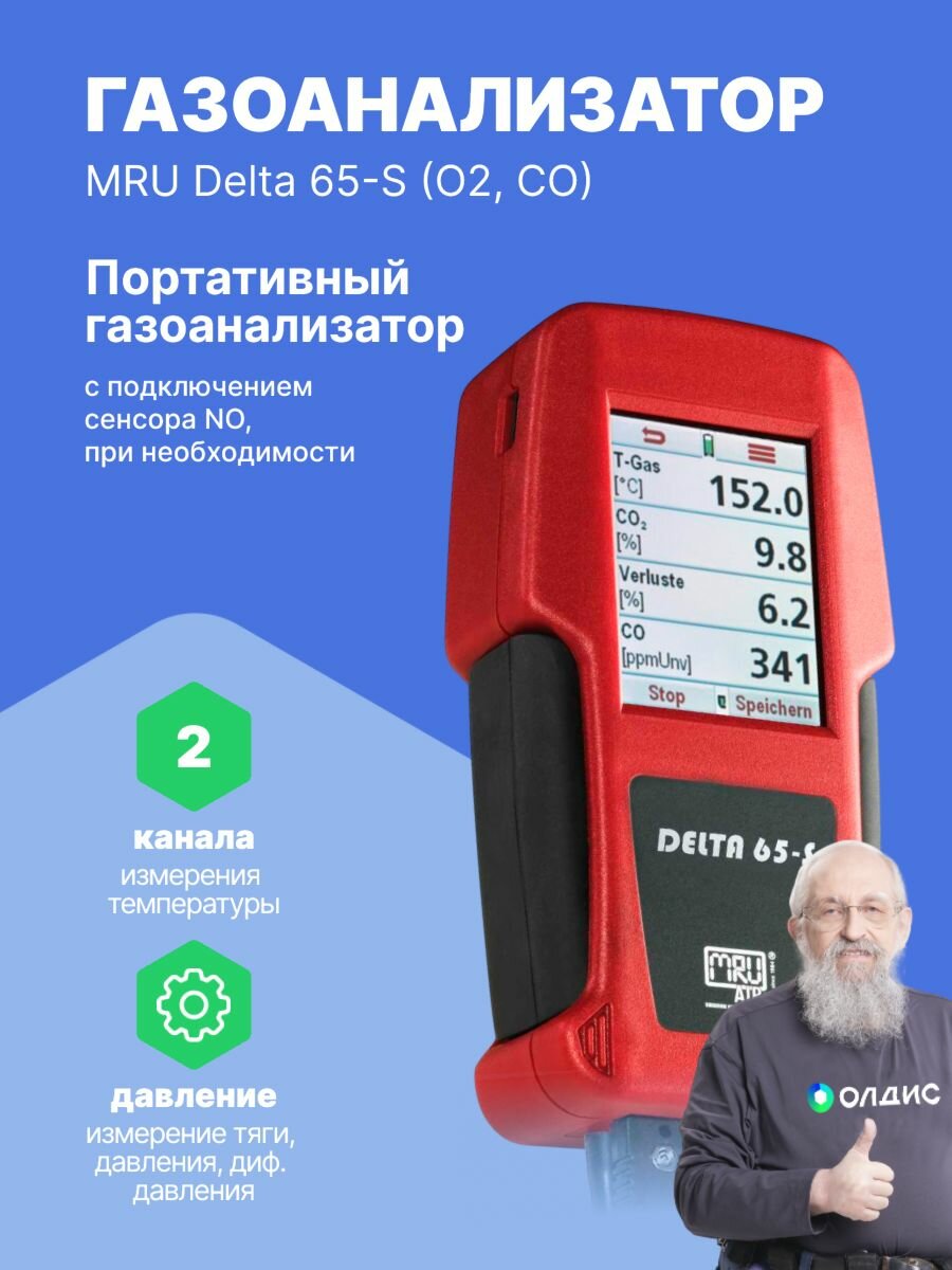 MRU Delta 65-S (O2, CO) Газоанализатор, поверка