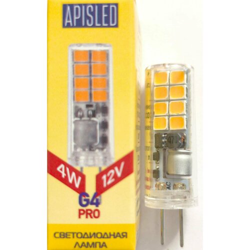 Светодиодная лампа APIS G4 12 В PRO 4 Вт 3000 К (35х10мм)