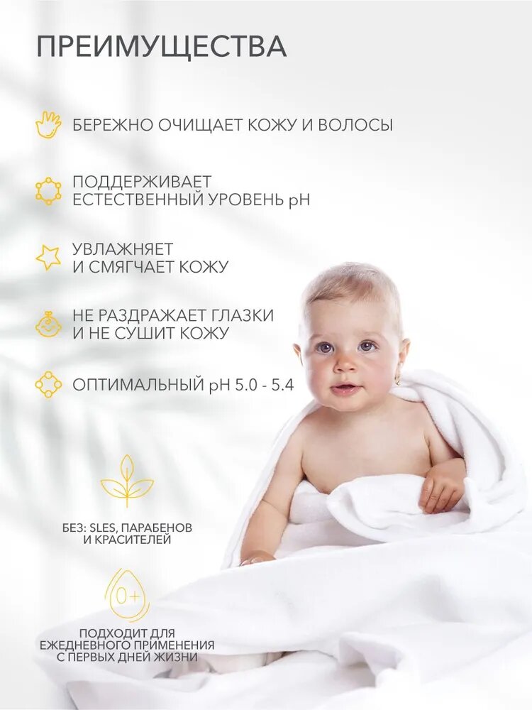 Детская Пена Для Купания Гель-пенка для купания Ecolatier Baby "От макушки до пяточек", 250мл