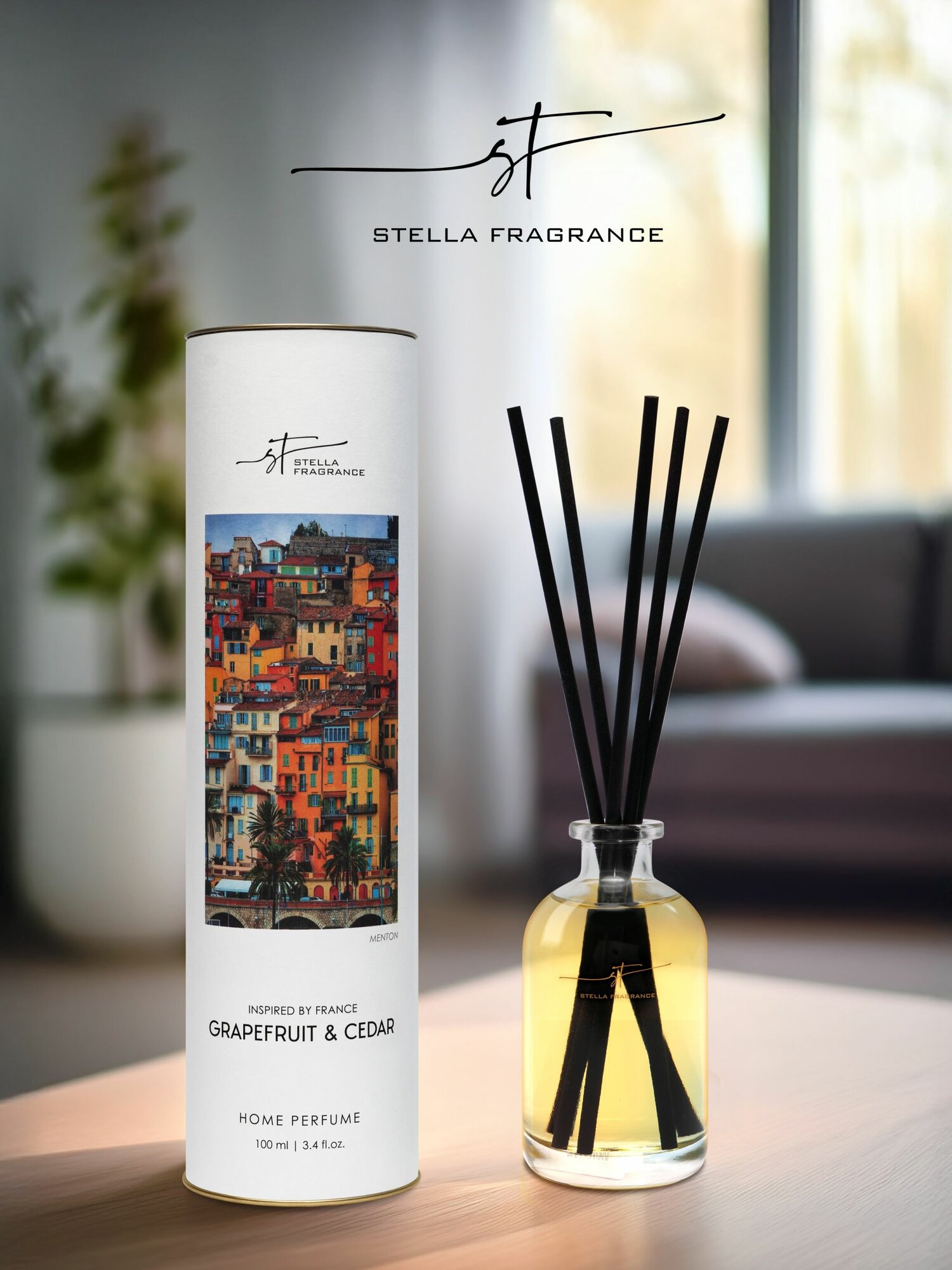 Ароматизатор для дома диффузор с палочками Stella Fragrance Grapefruit& cedar 100 мл