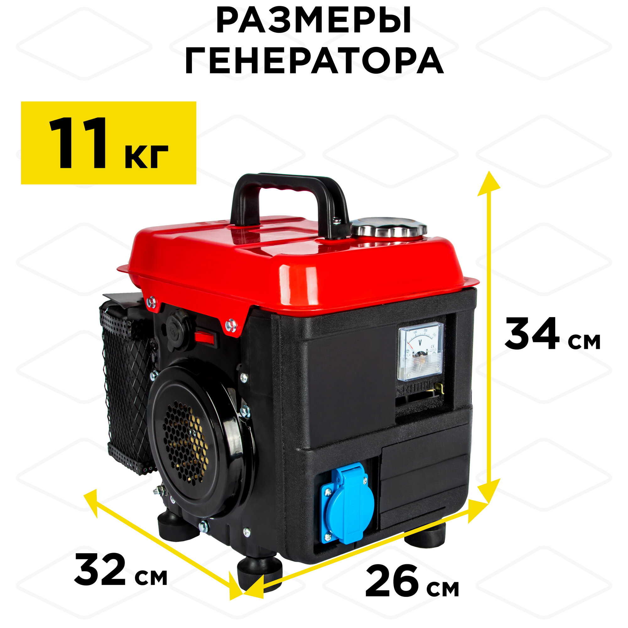 Генератор бензиновый инверторного типа DDE DPG1201i (1ф ном/макс. 1,0/1,1 кВт, 2-х тактн дв) — фото 1