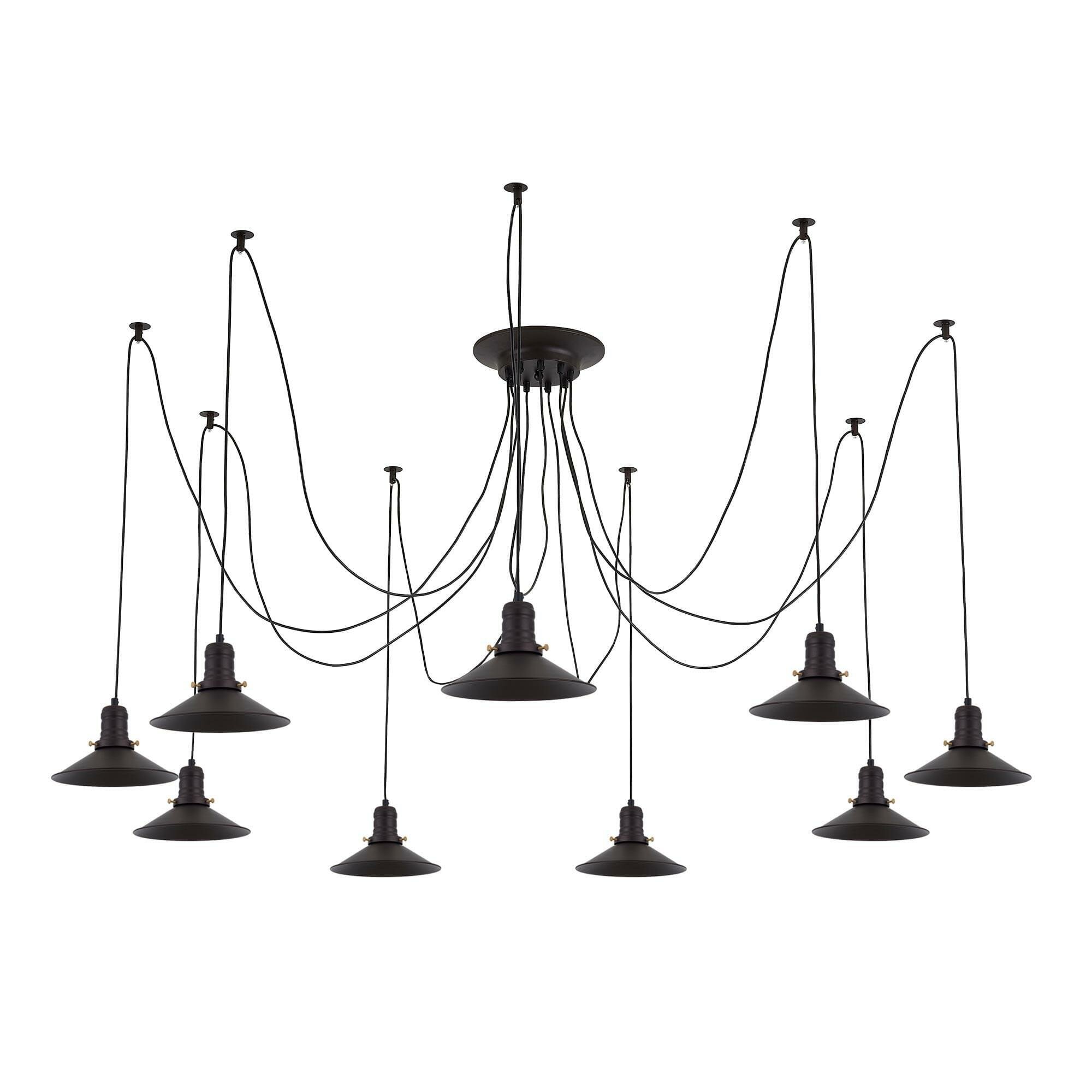 Люстра потолочная Citilux Эдисон CL451092 паук 675 Вт венге