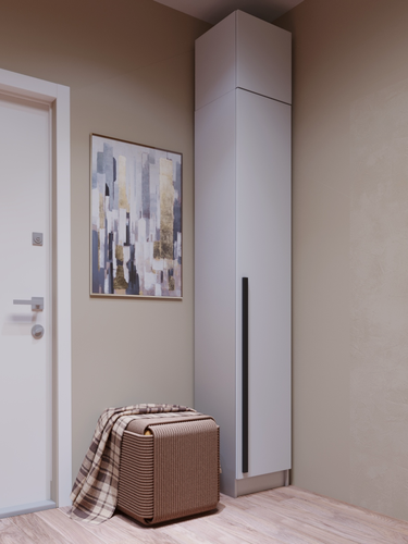 Изображение товара Шкаф-пенал для одежды HomeGrad Boston П400, с антресолью, современный дизайн, белый