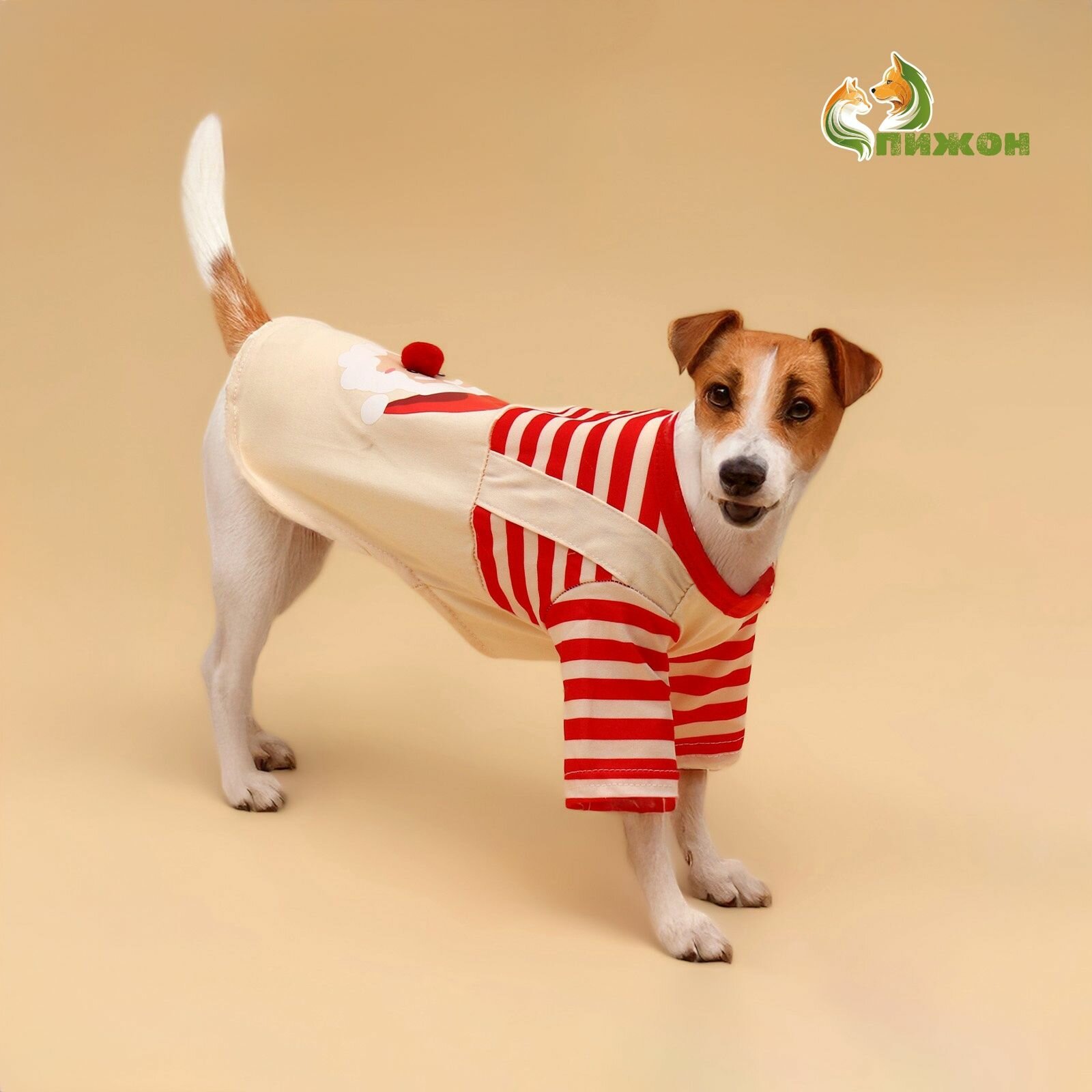 Новый год. Футболка Santa, размер L (ДС 35, ОГ 45 см)