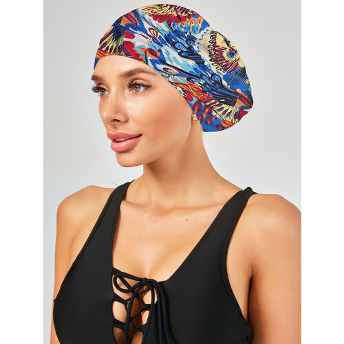 Шапочка для плавания женская для длинных волос в аквазоне GYM TEAM 54-60см павлин