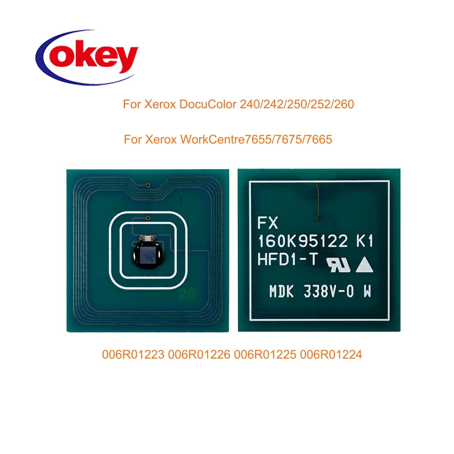 16x 006R01223 006R01226 006R01225 006R01224 Сброс чипа тонера для картриджа Xerox DC240 DC242 DC250 DC252 DC260 WC 7655 7675 7665, 16x 006R01223cmyk
