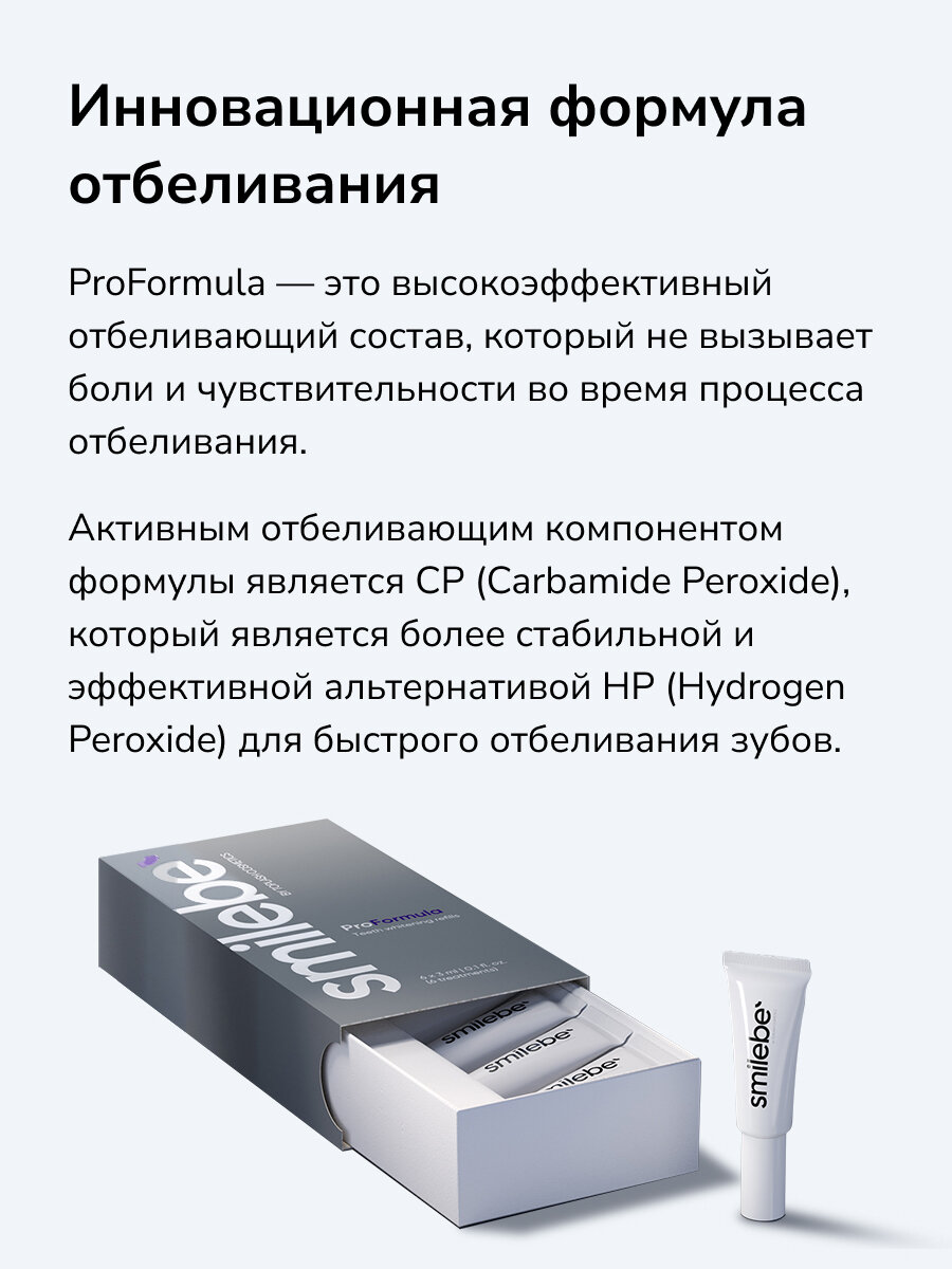 Средства Для Отбеливания Зубов Капсулы с гелем для отбеливания зубов Smilebe, гель для отбеливания зубов 6 шт.