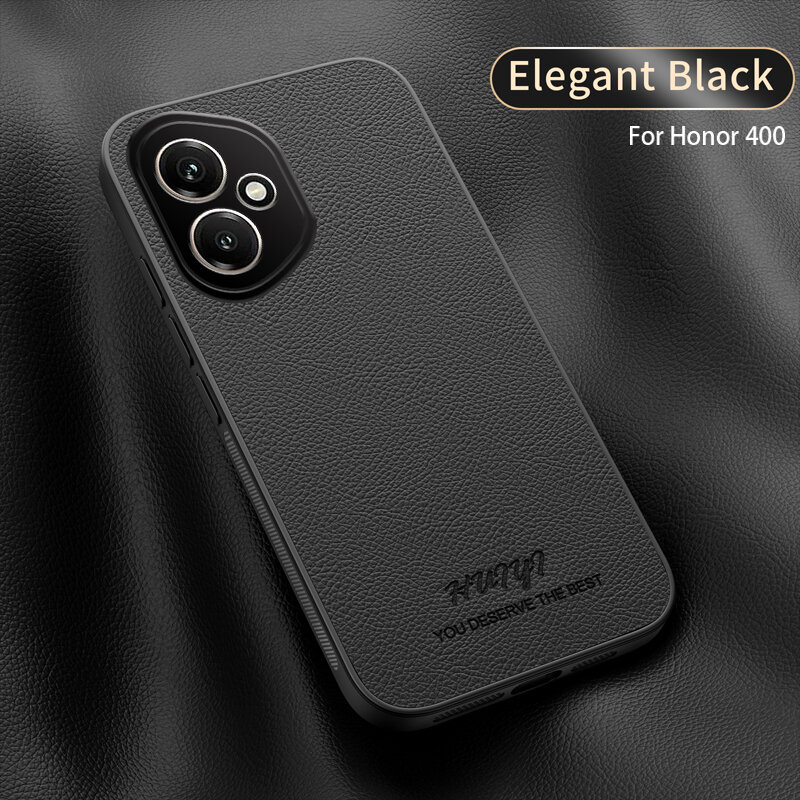 Чехол для Honor 400 / Хонор 400 Высококачественная кожа антиударный чехол, кожа поверхность, искусственная кожа, защита камеры, ударопрочный, Honor, Honor 400, OблoЖкa, чёрный, PiGeCiXi-Honor 400