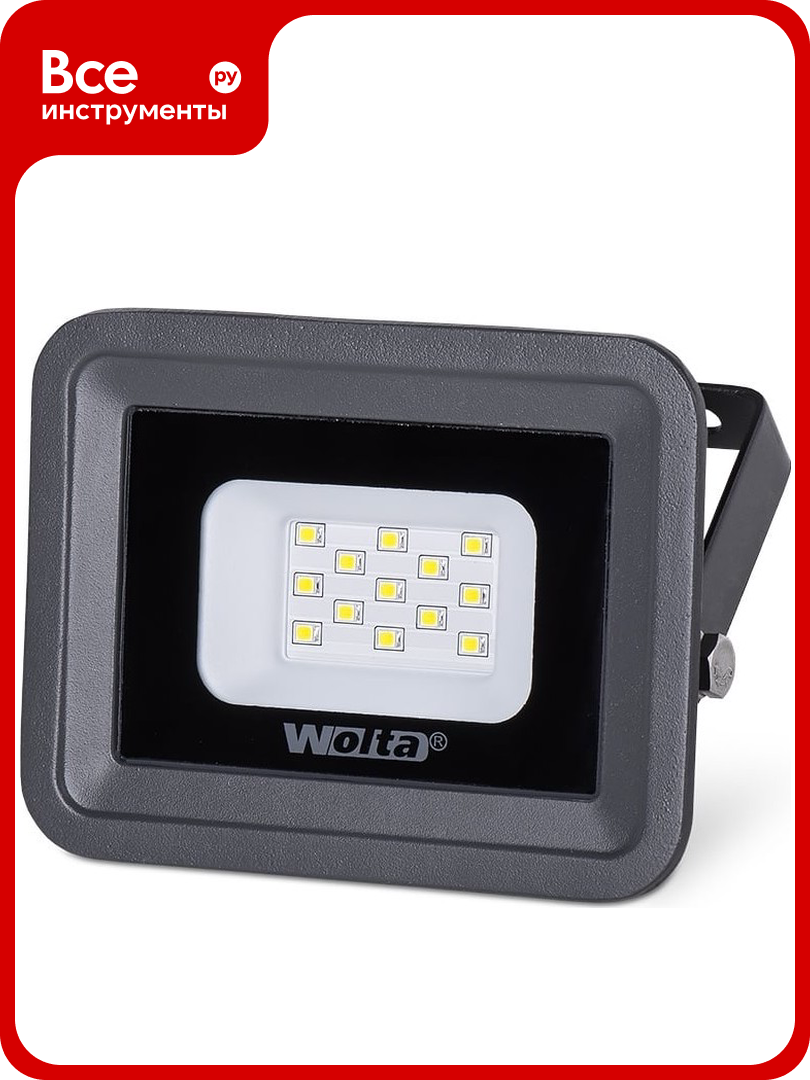Светодиодный прожектор Wolta 5700K 10 W SMD IP 65 цвет серый слим WFL-10W\/06 WFL-10W/06