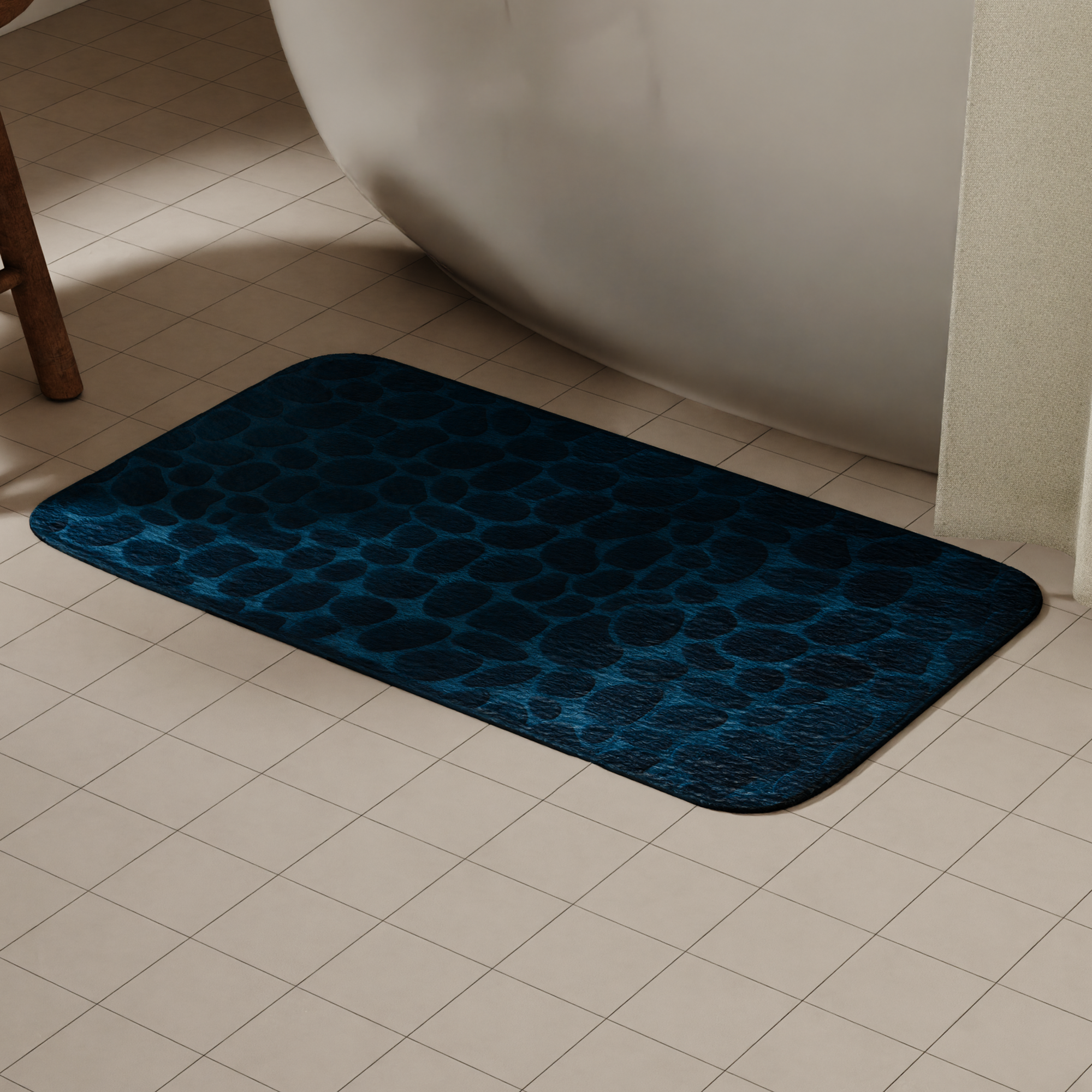 Коврик для ванной Vidage Каменка 50x80 см цвет синий