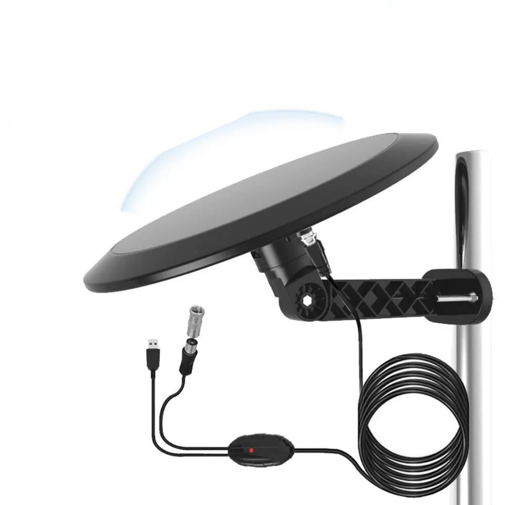 Наружная телевизионная антенна с направленным приемом на 360° радиус действия более 100 миль повышает стабильность VHF и UHF 4K HDTV для чердака/дома на колесах коаксиальный кабель RG6 39 футов