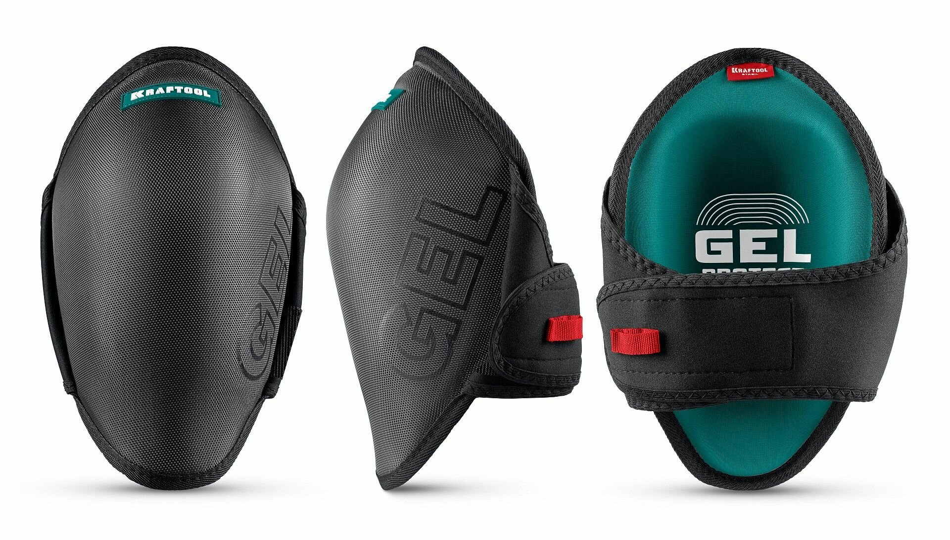 Наколенники защитные KRAFTOOL STABIL, арт. 11516: гелевая вставка, эргономичный дизайн, воздухопроницаемость, защита деликатных поверхностей