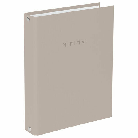 Тетрадь на кольцах А5 175х215 мм, 120 л, твердый картон, матовая ламинация, клетка, BRAUBERG "Minimal beige", 404997