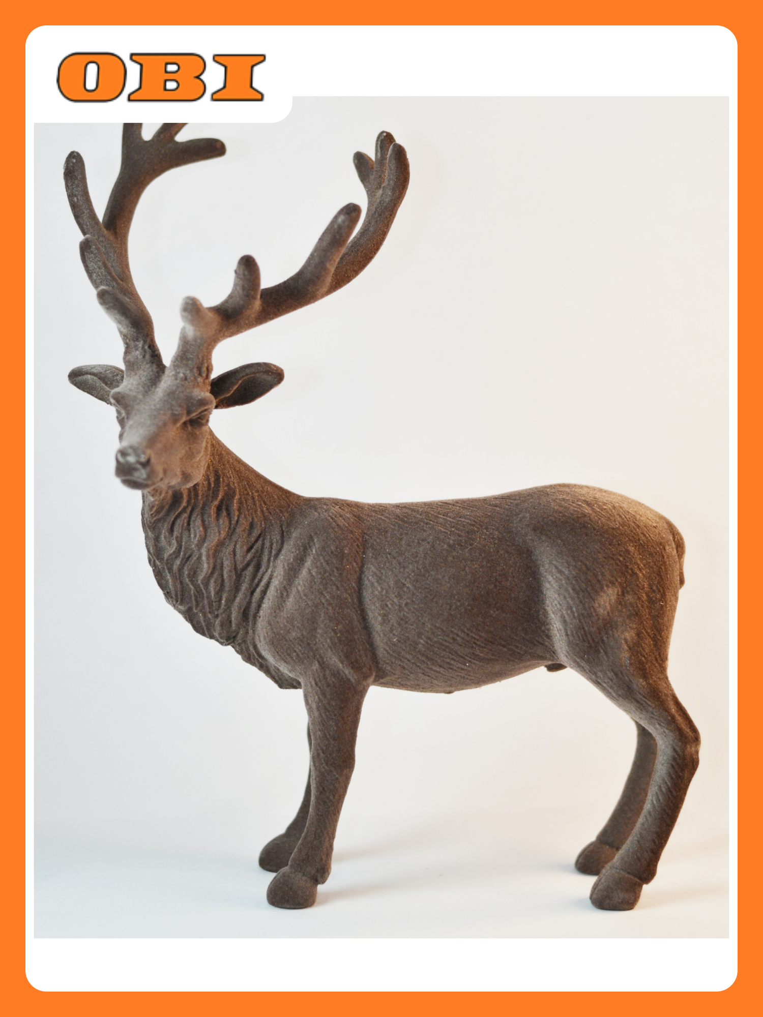Олень декоративный велюр коричневый 24х12х30 см