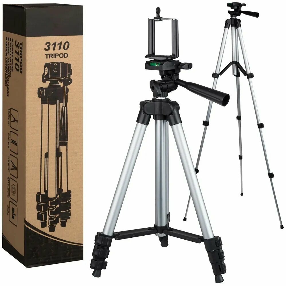Штатив для телефона и камеры универсальный Tripod 3110 телескопический от 36 до 106 см