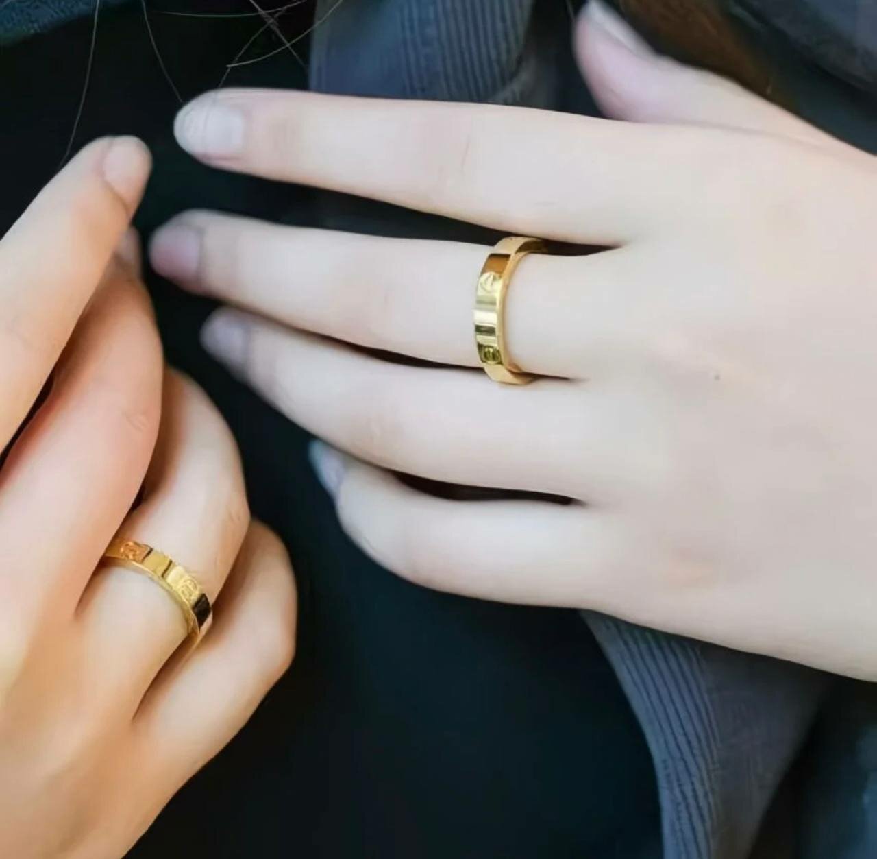 Кольцо, размер 18, ширина 6 мм, золотистый — фото 1