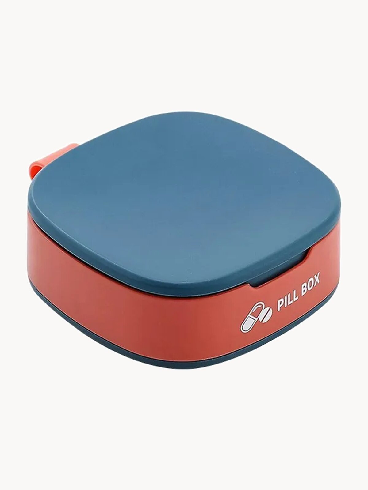 Мини-таблетница синяя для ежедневного приёма лекарств — органайзер с 4 отсеками