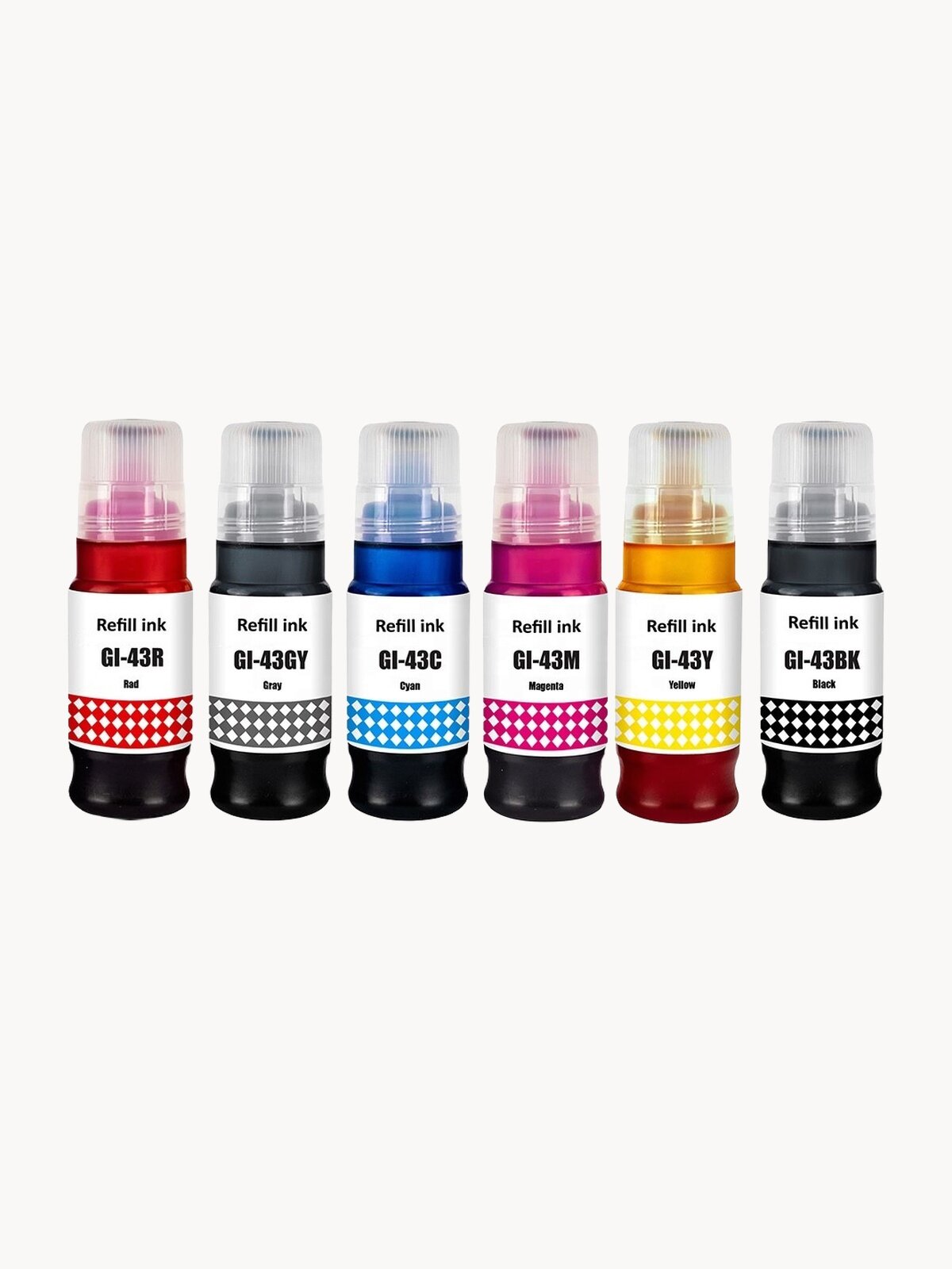 Комплект чернил GI-43 для Canon, краска для заправки струйного принтера, 6 цветов по 70мл, водные, Inkmaster