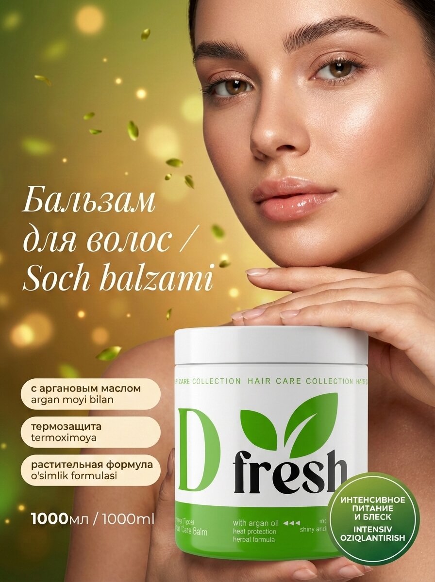 Бальзам-кондиционер для волос Doctor Fresh Energy Boost, для всех типов, с аргановым маслом, 1 л