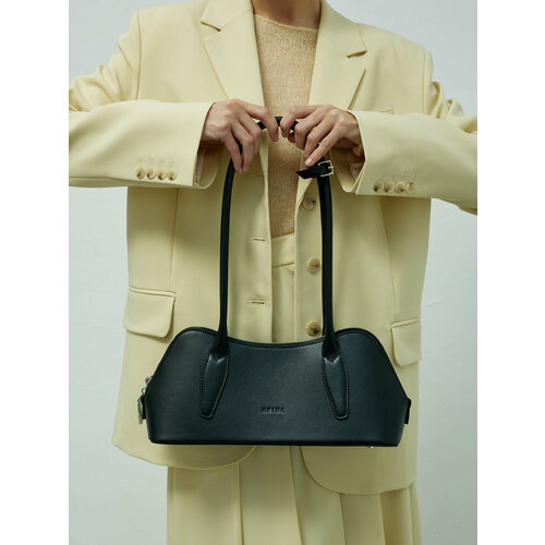 Сумка багет Afina фактура гладкая черный 21653₽