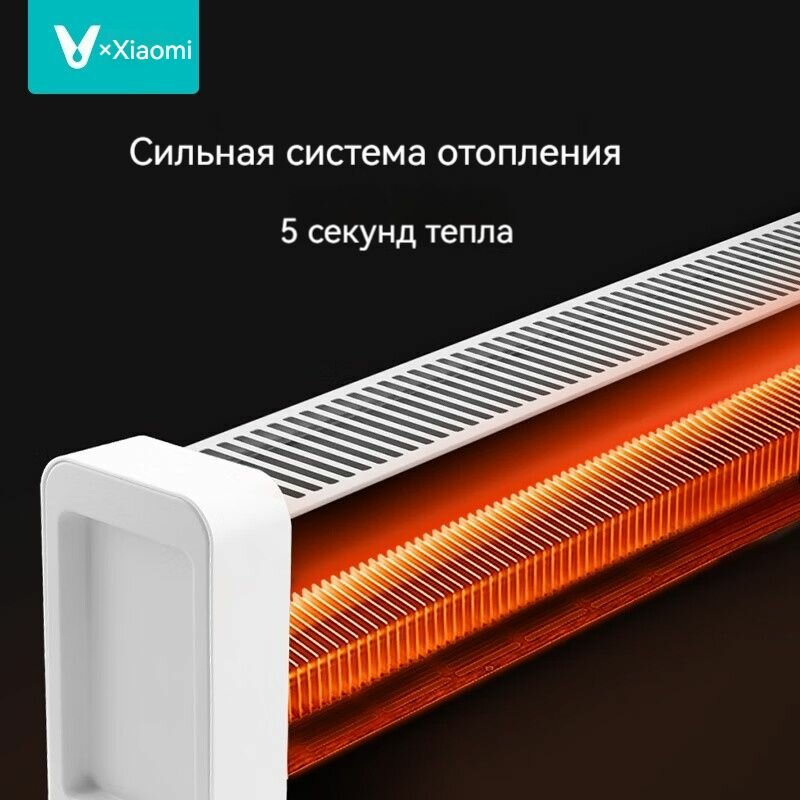 Изображение Плинтусный обогреватель Xiaomi vimi, домашний энергосберегающий электрический обогреватель, маленькое солнце, широкая регулировка температуры, интеллектуальный таймер выключения