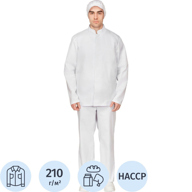 Куртка для пищевого производства муж. у17-КУ хассп белая (56-58)182-188